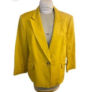 NWT Kasper Linen Blend Blazer Sz.18 Toggle Closure by Plus Office